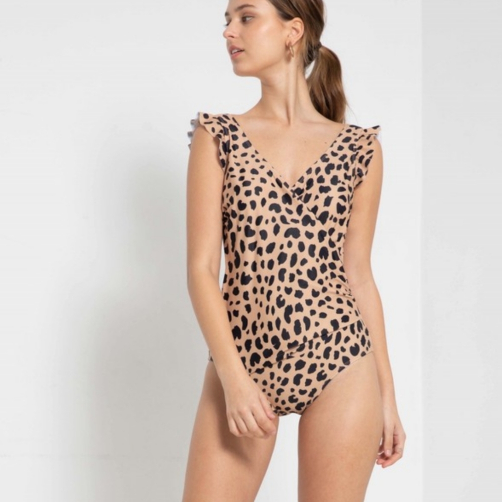 Leopard one piece swimsuit